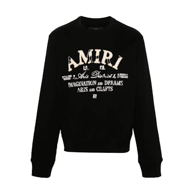 AMIRI Black Crewneck Long Sleeve Sweatshirt with Logo Print AMJYCW1001-001