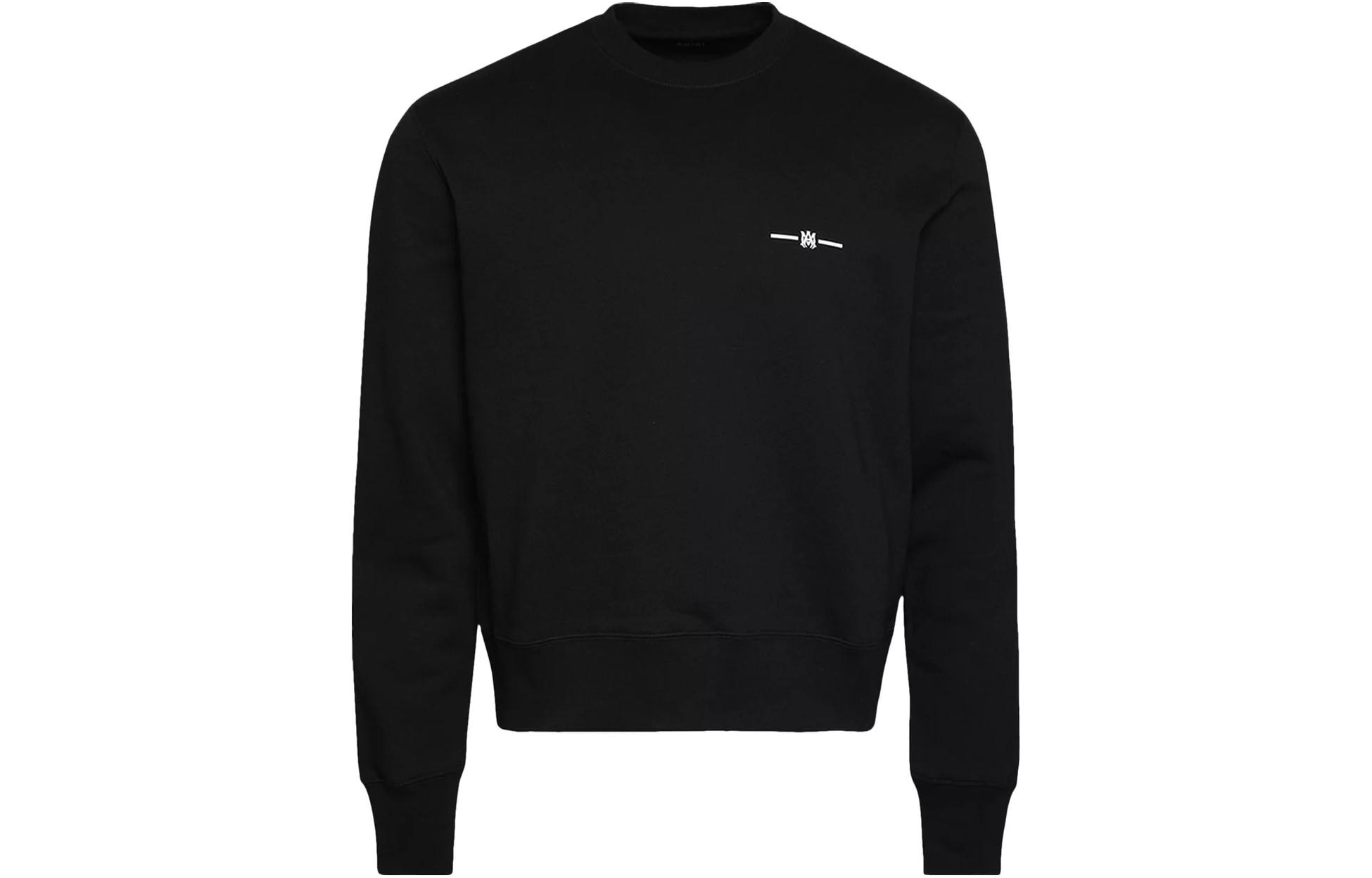 AMIRI Black Crewneck Sweatshirt with Letter Logo Print PS23MJL035-001