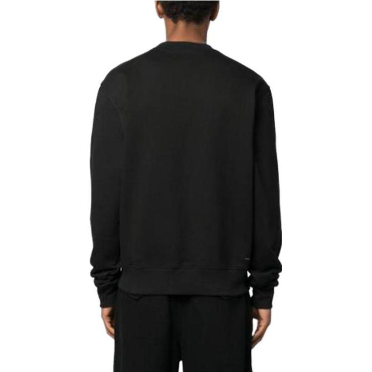 Shop AMIRI Black Crewneck Sweatshirt with Letter Print AW23MJG017001
