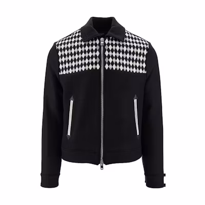 AMIRI Black Diamond Embroidered Long Sleeve Zip-Up Jacket AW23MOS082-001