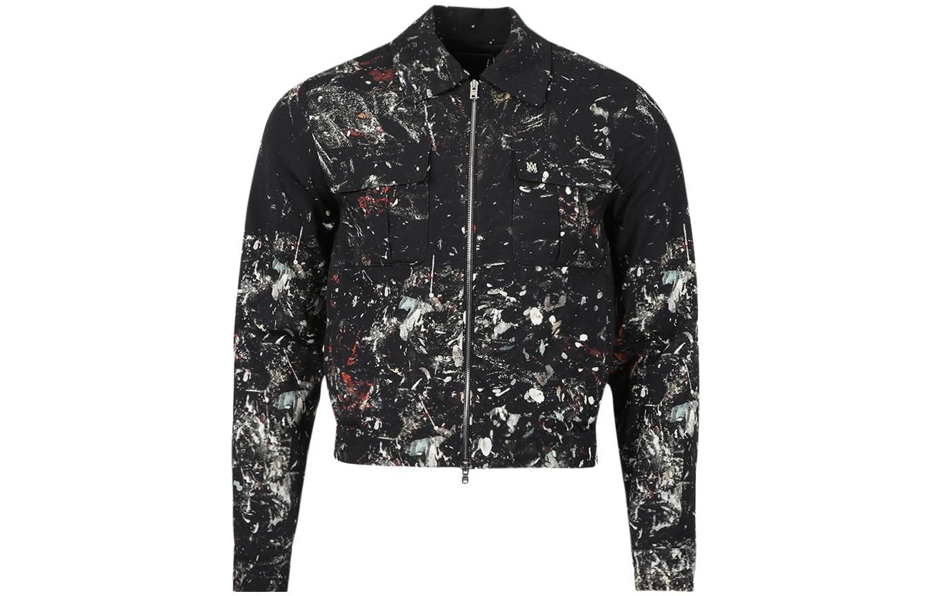AMIRI Black Full-Print Zip-Up Jacket with Collar AW22MJF013-001