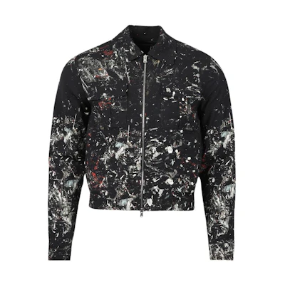 AMIRI Black Full-Print Zip-Up Jacket with Collar AW22MJF013-001