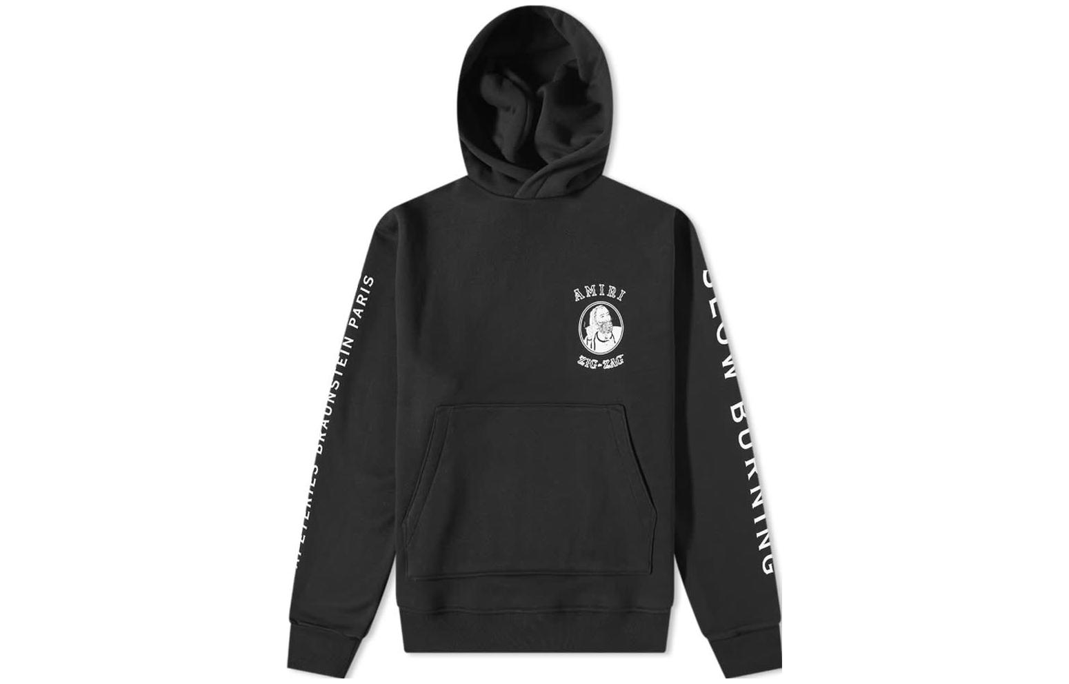 AMIRI Black Hoodie with Letter Logo Print SS22MJL010-001