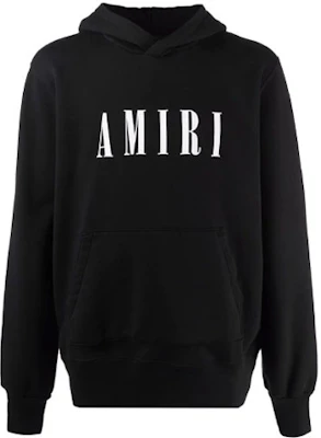 AMIRI Black Hoodie with Logo Print - Casual Solid Color XMJL002001 Buy AMIRI Black Hoodie with Logo Print - Casual Solid Color XMJL002001