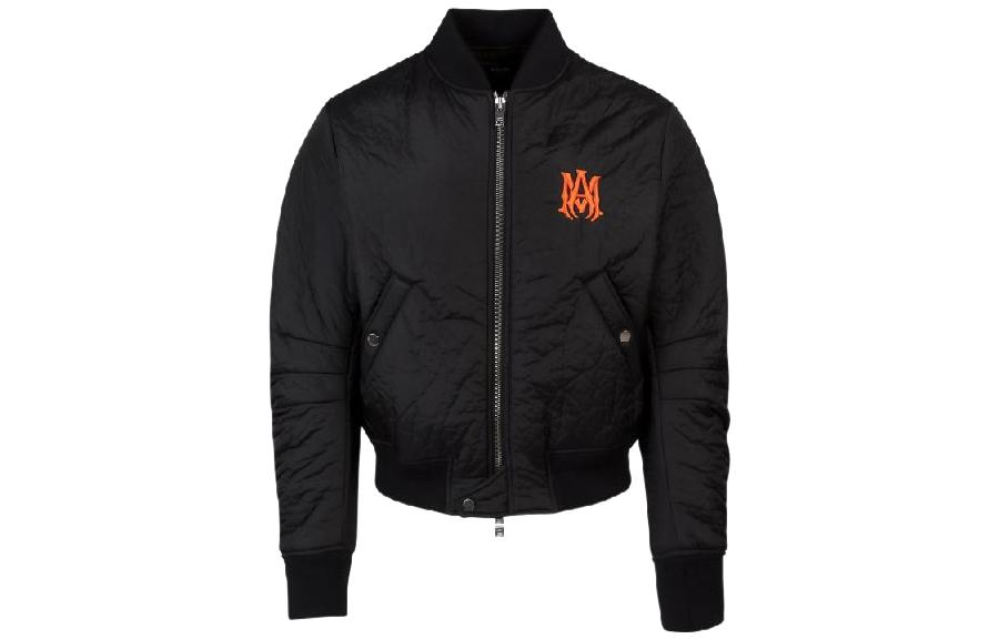 AMIRI Black Logo Embroidered Relaxed Fit Zip Jacket MOS014001-BLACK