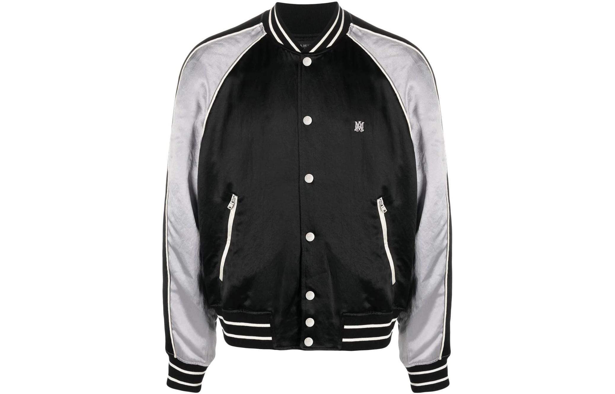 AMIRI Black Patchwork Button-Up Flight Jacket PF22MOS010