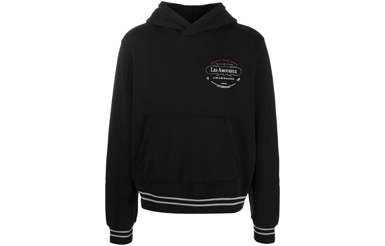 AMIRI Black Printed Casual Ribbed Hoodie F0M02210TE-BLK