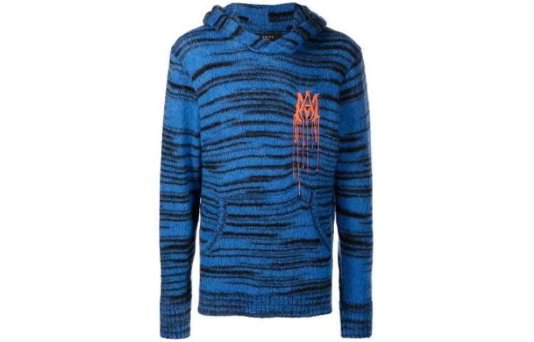 AMIRI Blue Hoodie with Embroidered Logo Lettering PS22MKL044420