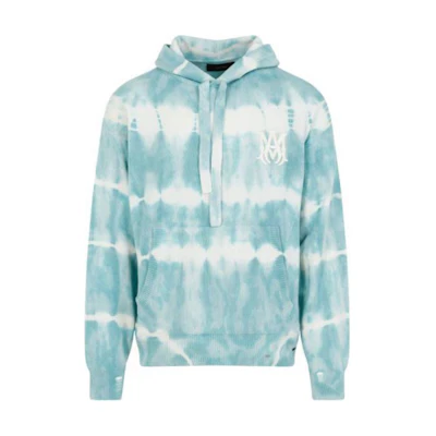 AMIRI Blue Letter Print Oversized Hoodie Pullover AMKNHD1006-SEA