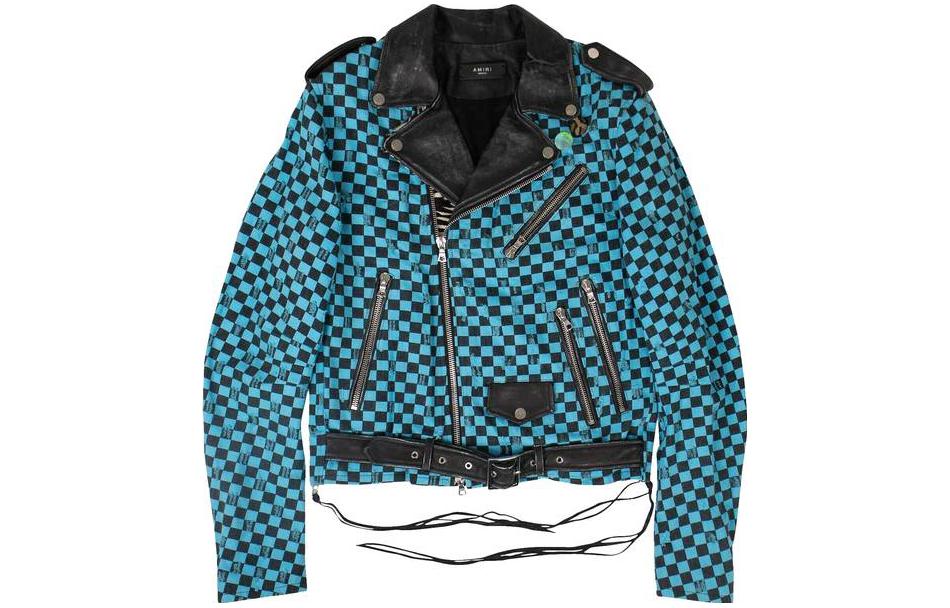AMIRI Blue Plaid Cropped Slim-Fit Long-Sleeve Jacket MOBIKACDAQB-AQUA