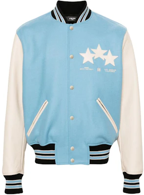 AMIRI Jaket Varsity Single-Breasted Biru dengan Hiasan Bintang PS24MOS034W Buy AMIRI Jaket Varsity Single-Breasted Biru dengan Hiasan Bintang PS24MOS034W