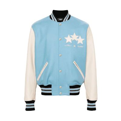 AMIRI Blue Star Appliqué Single-Breasted Varsity Jacket PS24MOS034W