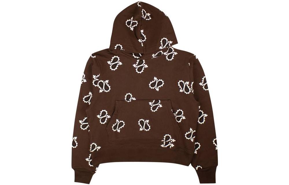 AMIRI Brown Graphic Print Hoodie Unisex Pullover Long Sleeve MJGH008-200