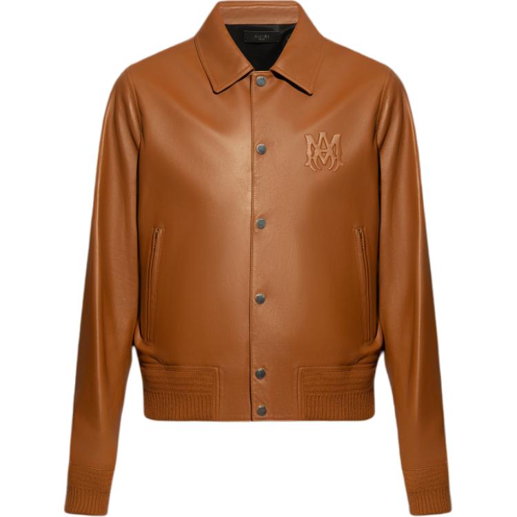 AMIRI Brown Logo Print Long Sleeve Button-Up Jacket AMLTVY1001-248