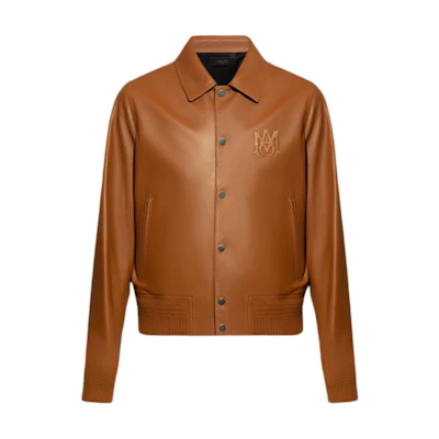 AMIRI Brown Logo Print Long Sleeve Button-Up Jacket AMLTVY1001-248