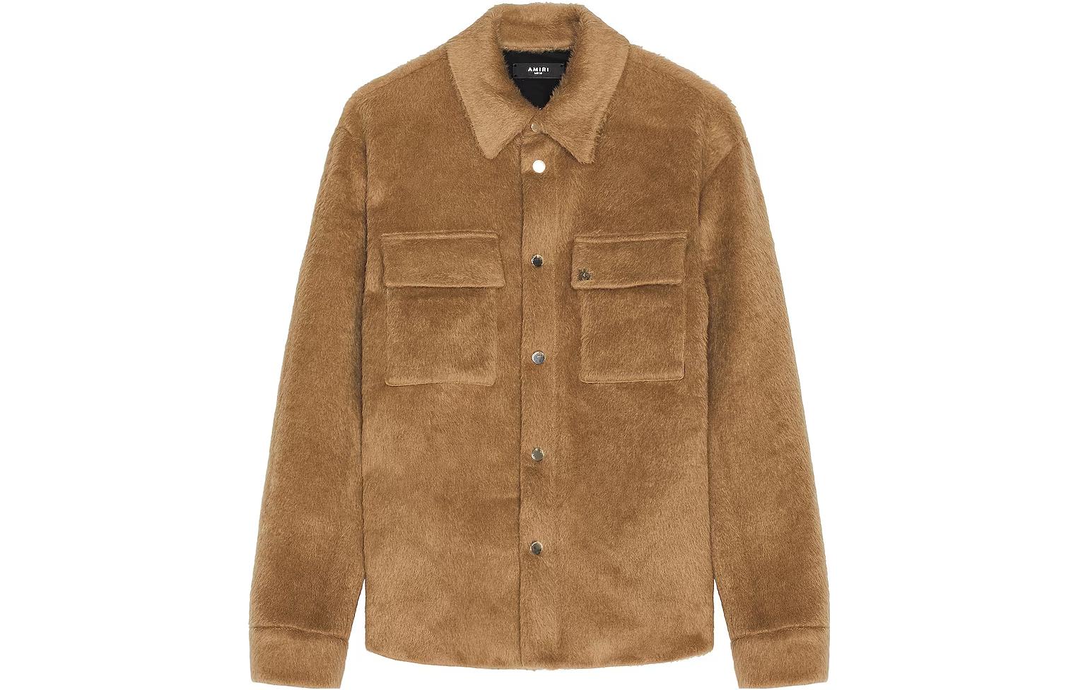 AMIRI Brown Slim-Fit Solid Long Sleeve Jacket with Hidden Buttons AW23MSL069-986