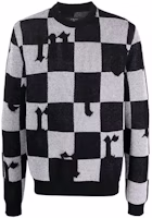 AMIRI Checkered Logo Cashmere Pullover Crewneck Sweater Multicolor. MKL018-004 AMIRI Checkered Logo Cashmere Pullover Crewneck Sweater Multicolor. MKL018-004