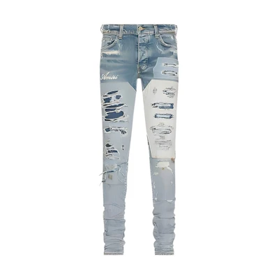 AMIRI Colorblock Slim Fit Distressed Jeans for Men PF23MDS013-525