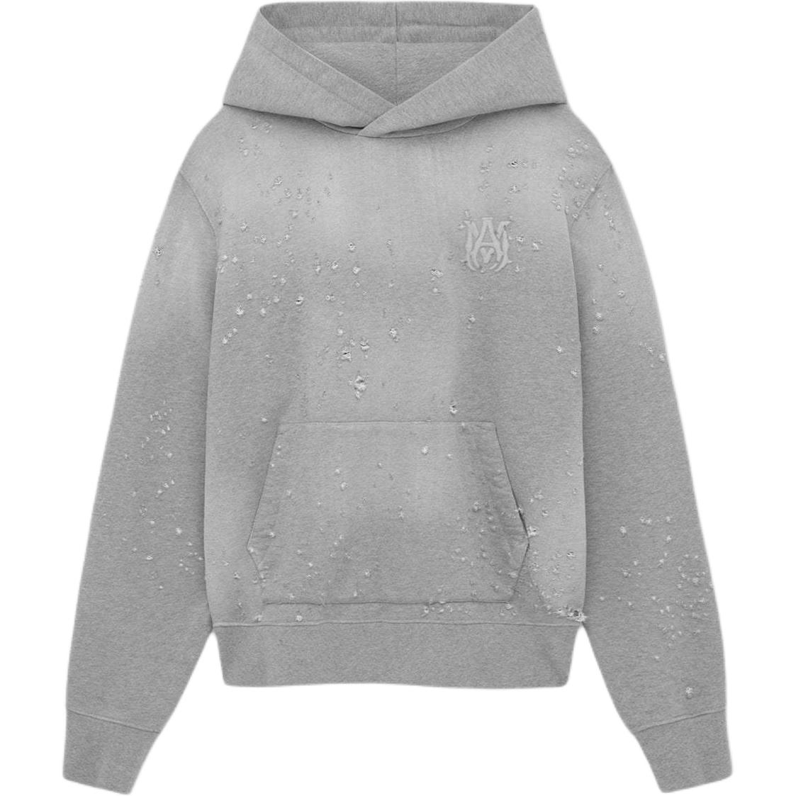 AMIRI Core Oversized Hoodie  Grey Pure Cotton Long Sleeve Sweatshirt. AMJYHD1041-030