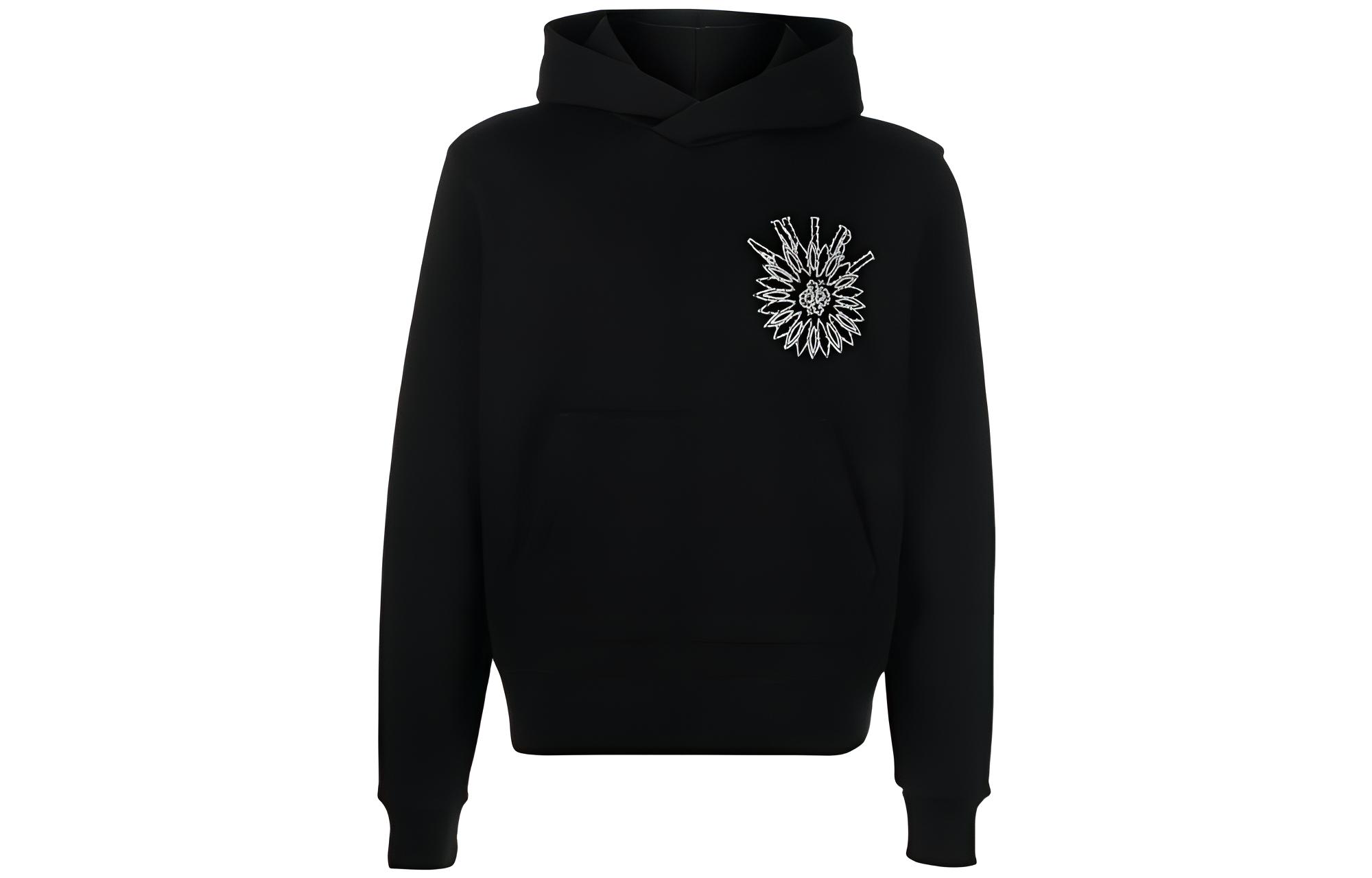 AMIRI Crystal-Embellished Kangaroo Pocket Hoodie Black () pf22mjh045001