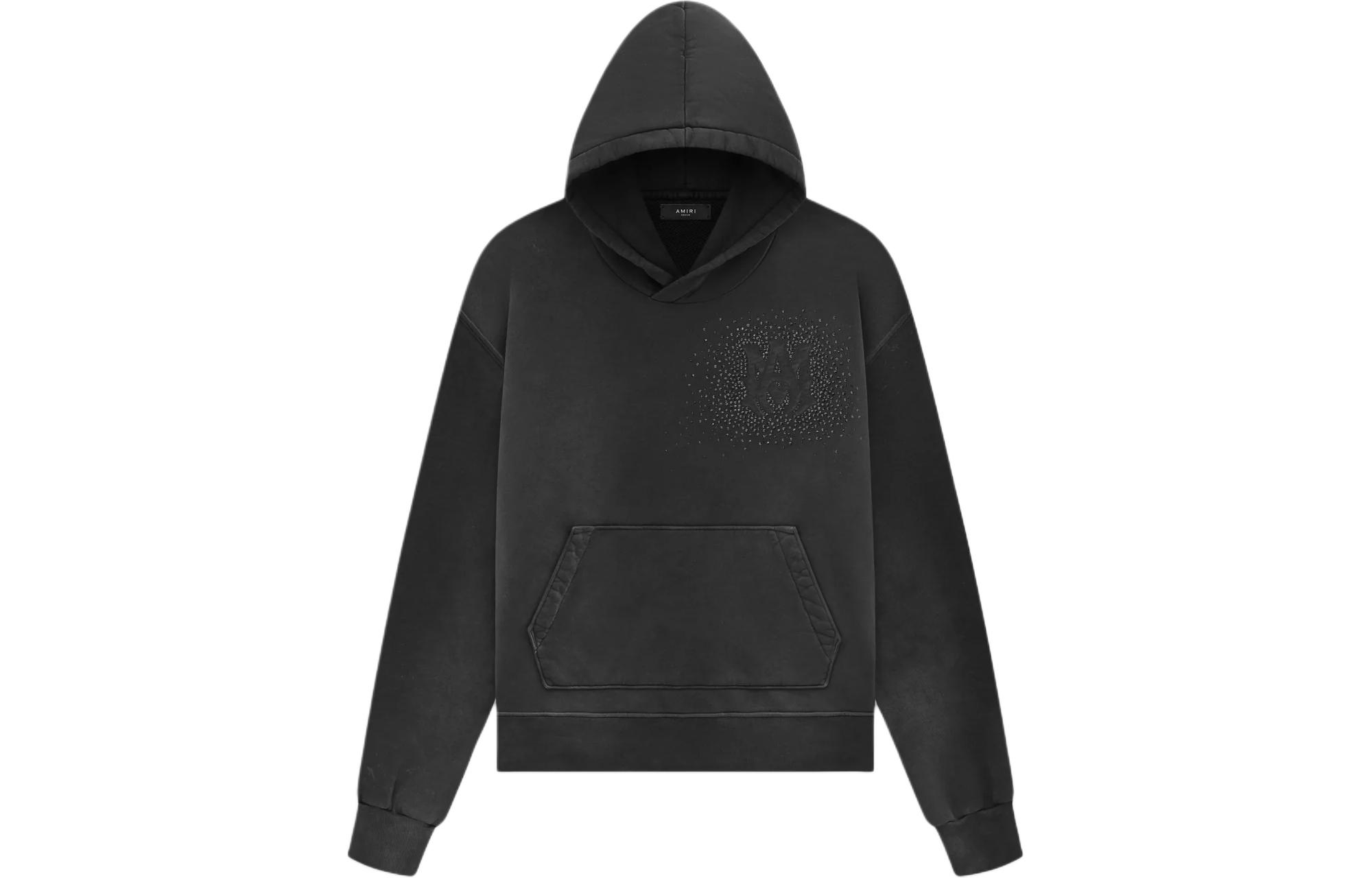 AMIRI Crystal Burst Hoodie Black Embroidered Loose-Fit Sweatshirt AMJYHD1048-051