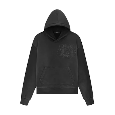 AMIRI Crystal Burst Hoodie Black Embroidered Loose-Fit Sweatshirt AMJYHD1048-051