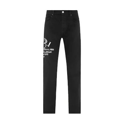 AMIRI Distressed Arts District Mid-Rise Straight Fit Jeans Black . AMDNSY1009-018