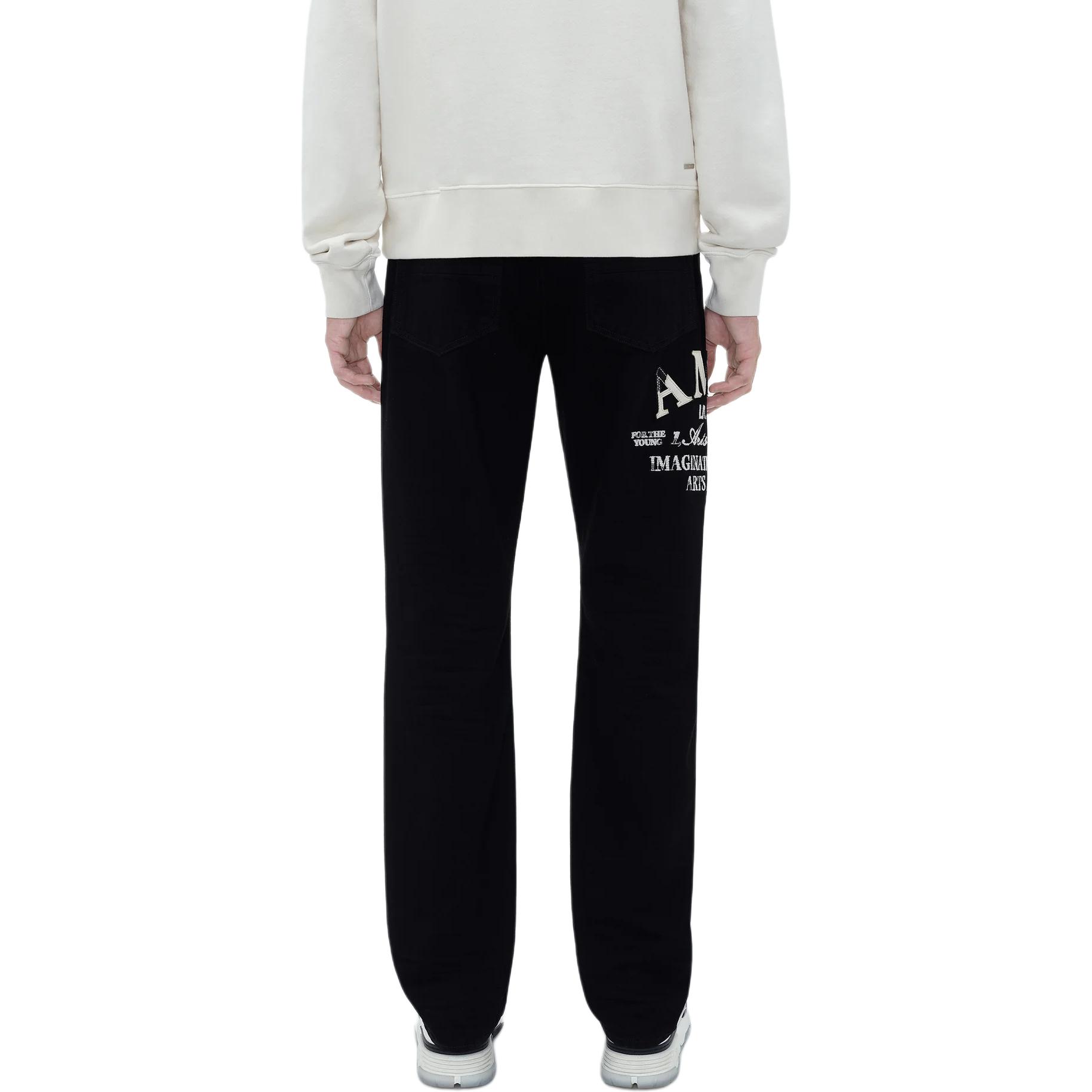 Lookbook AMIRI 仿舊藝術區中腰直筒牛仔褲 黑色 AMDNSY1009-018