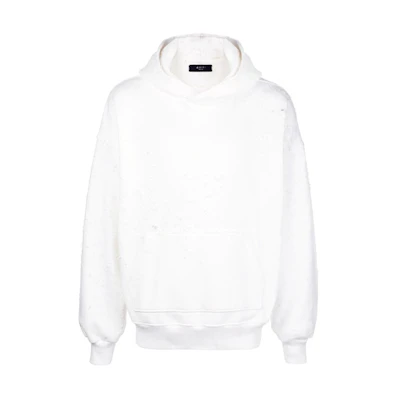 AMIRI Distressed Oversized Pullover Hoodie Unisex White. Y0M02362TE-WHT