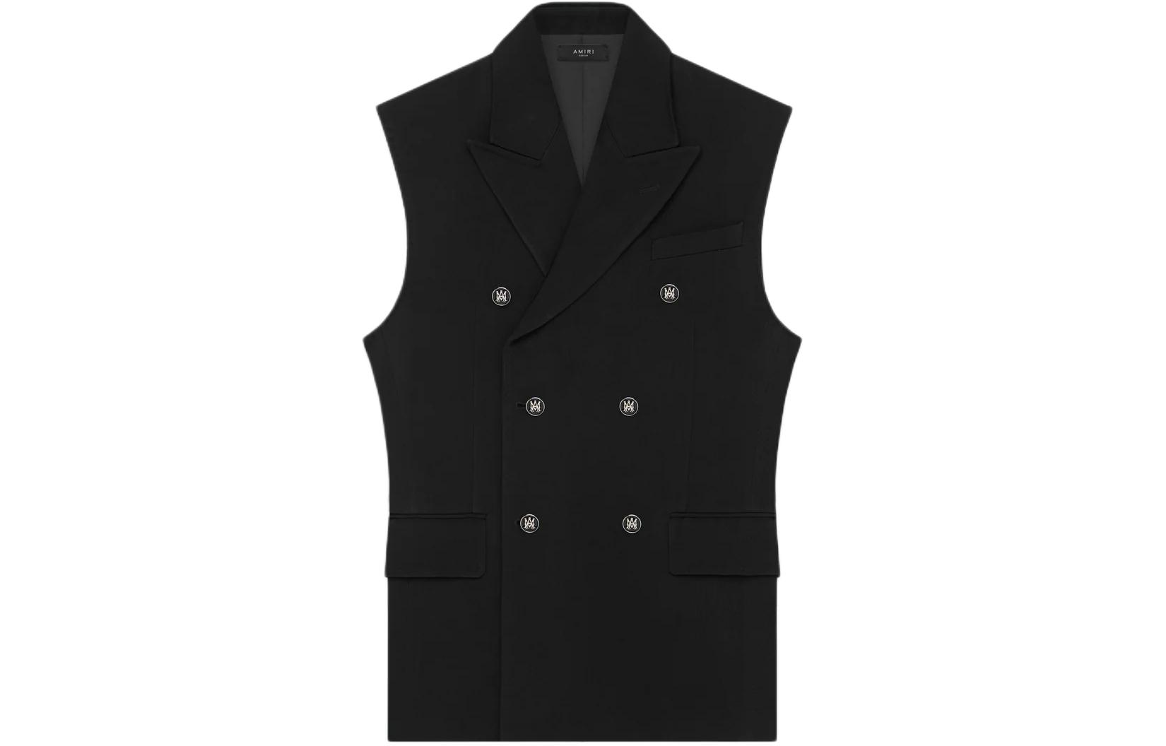 AMIRI Double-Breasted Sleeveless Blazer Black Jacket AMJAFO1002-058