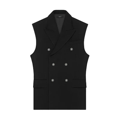 AMIRI Double-Breasted Sleeveless Blazer Black Jacket AMJAFO1002-058