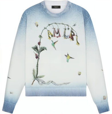 AMIRI Sweater Crew Neck Lengan Panjang Biru Bordir Hummingbird. AMKNCW1008-420 Buy AMIRI Sweater Crew Neck Lengan Panjang Biru Bordir Hummingbird. AMKNCW1008-420