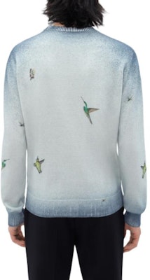 AMIRI Sweater Crew Neck Lengan Panjang Biru Bordir Hummingbird. AMKNCW1008-420 Details for AMIRI Sweater Crew Neck Lengan Panjang Biru Bordir Hummingbird. AMKNCW1008-420