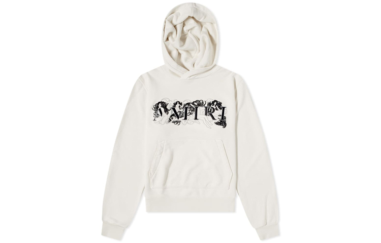 AMIRI Embroidered Logo Cotton Hoodie White MJGH013-001