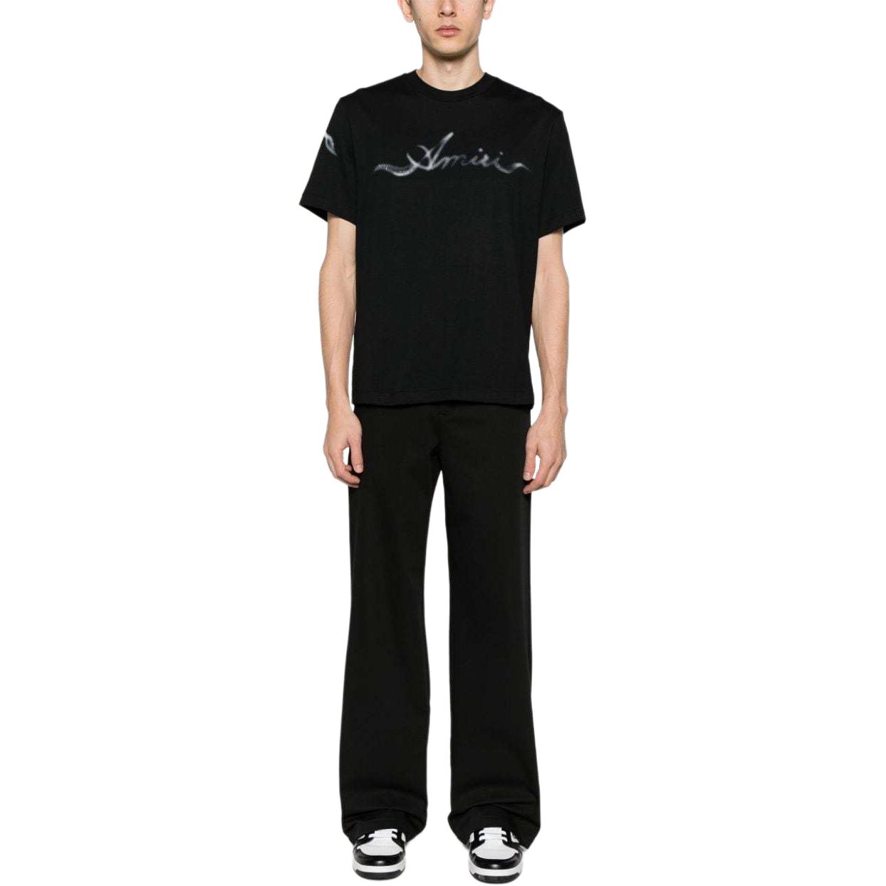 Lookbook AMIRI 刺繡標誌補丁寬褲 男士黑色. PS24MAW026-001