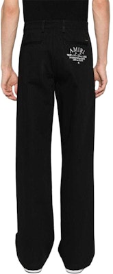 AMIRI 刺繡標誌補丁寬褲 男士黑色. PS24MAW026-001 Shop AMIRI 刺繡標誌補丁寬褲 男士黑色. PS24MAW026-001