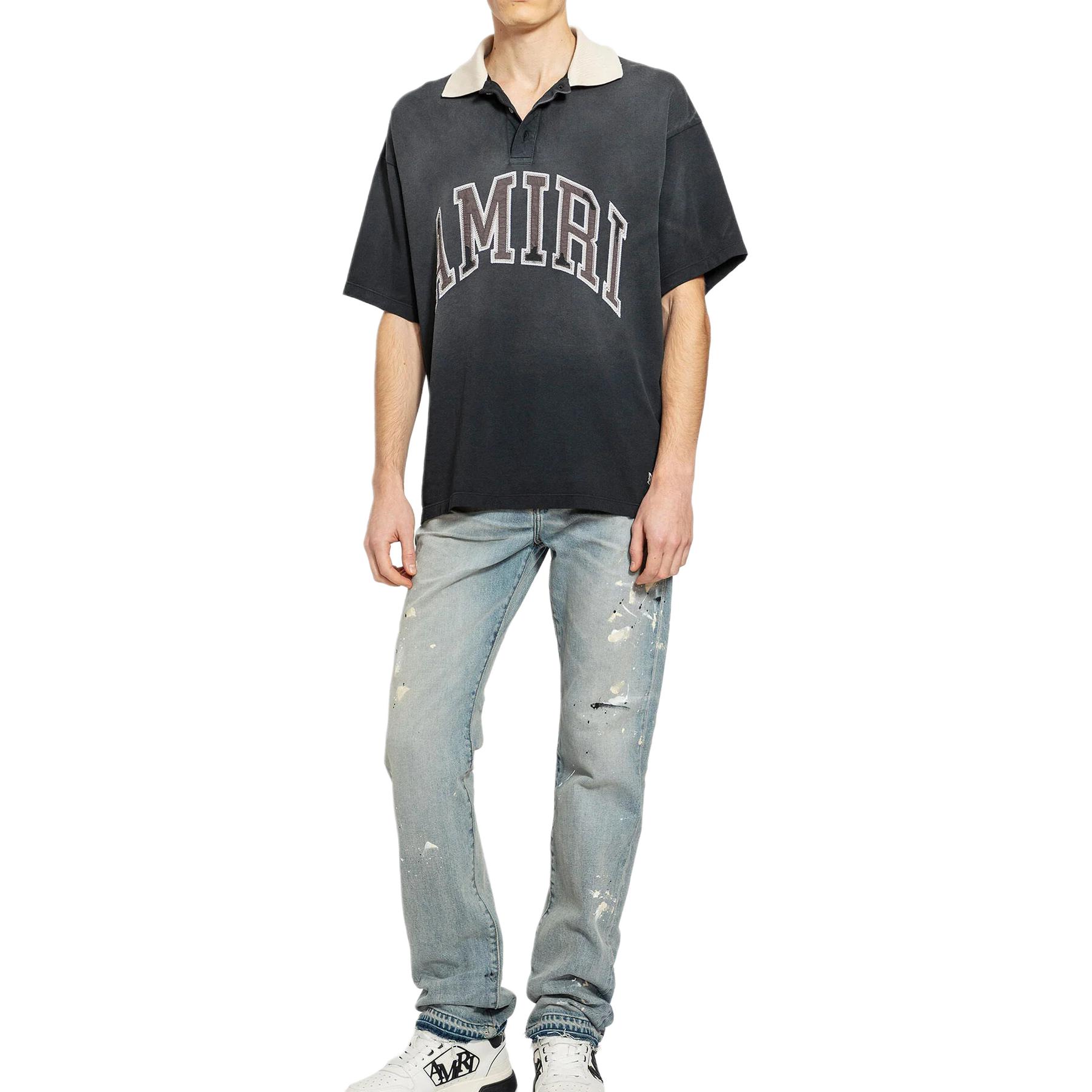 Purchase AMIRI 刺繡寬鬆版黑色短袖男款 POLO 衫 AMJYPO1004-001