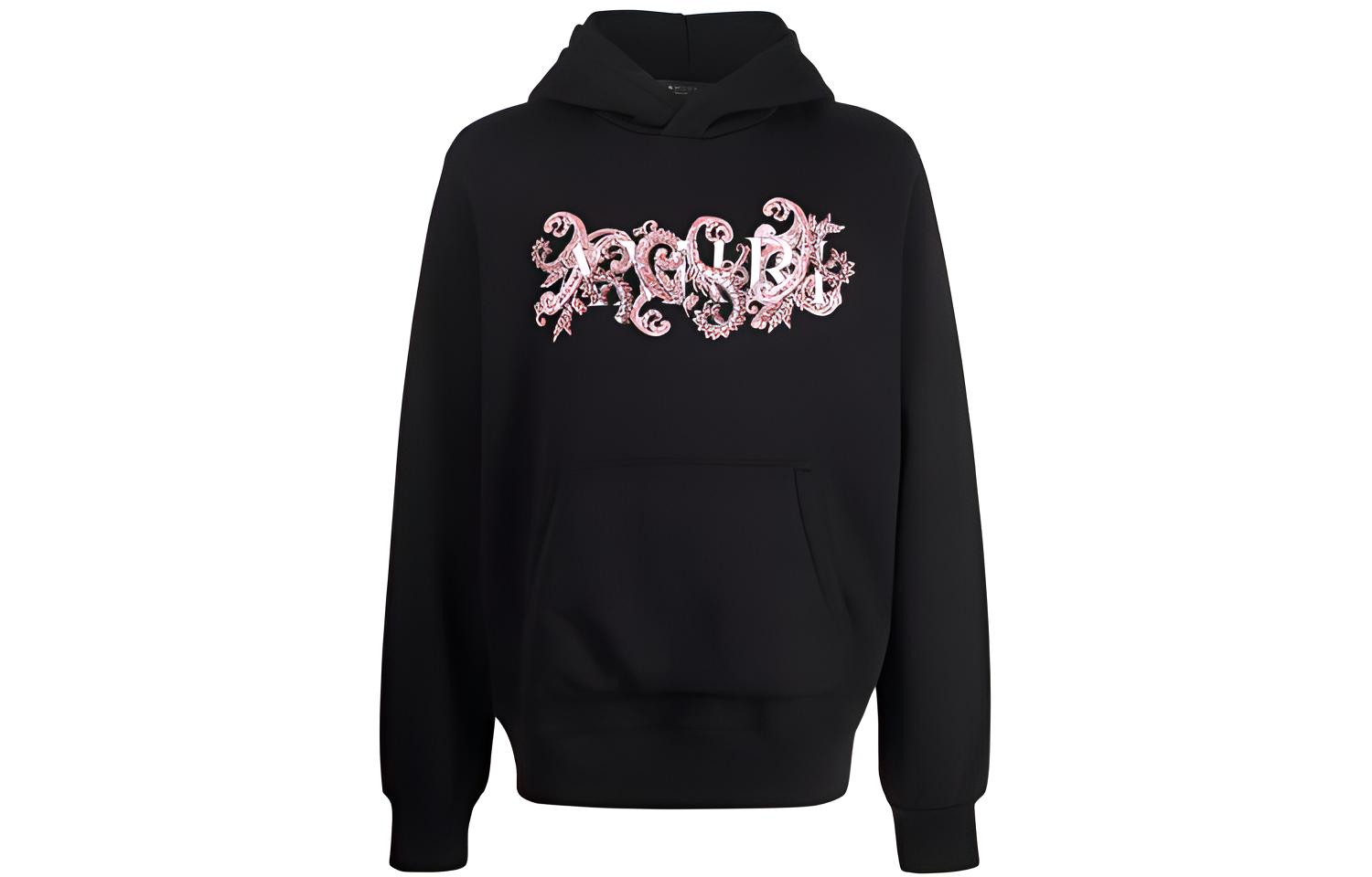 AMIRI Floral Logo Print Hoodie Black () MJGH045-009