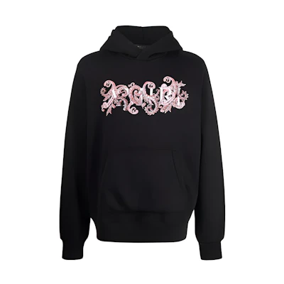 AMIRI Floral Logo Print Hoodie Black () MJGH045-009
