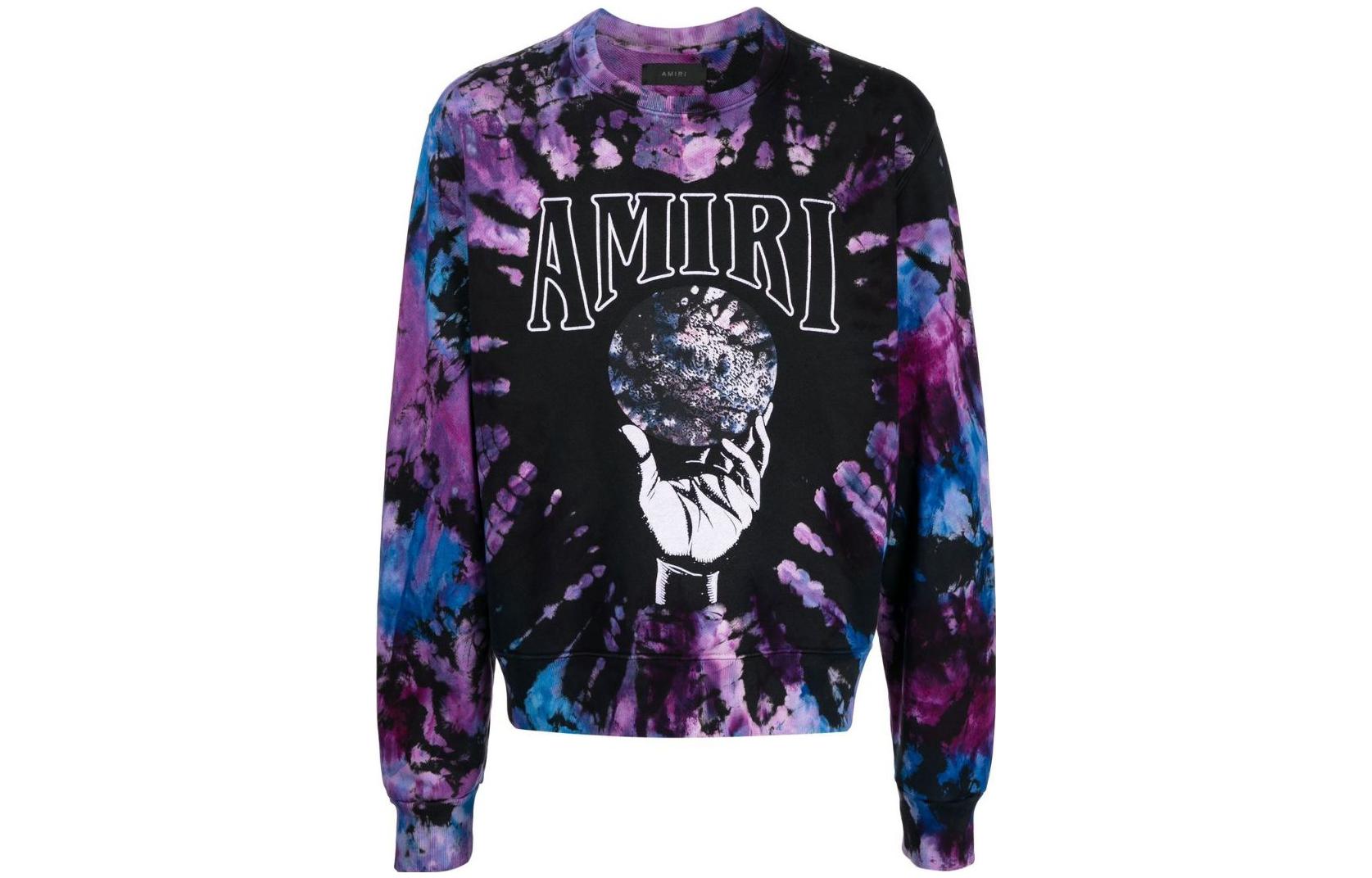 AMIRI Floral Printed Logo Crewneck Sweatshirt Multicolor PS23MJG060PURPLE