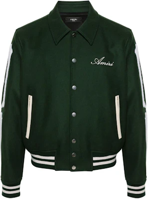 AMIRI Jaket Button-Up Hijau Hutan dengan Aplikasi Tulang PS24MOS063-428 Buy AMIRI Jaket Button-Up Hijau Hutan dengan Aplikasi Tulang PS24MOS063-428