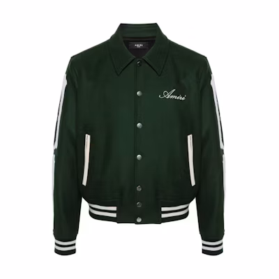 AMIRI Forest Green Bone Appliqué Button-Up Jacket PS24MOS063-428
