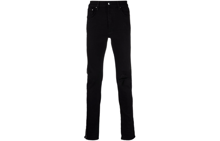 Order AMIRI FW21 Jeans Hitam Kristal dengan Tampilan Distressed. MDS112018-018