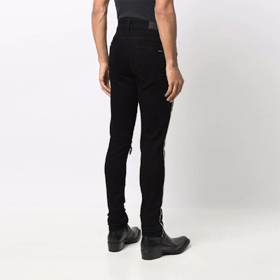 AMIRI FW21 Jeans Hitam Kristal dengan Tampilan Distressed. MDS112018-018 Shop AMIRI FW21 Jeans Hitam Kristal dengan Tampilan Distressed. MDS112018-018