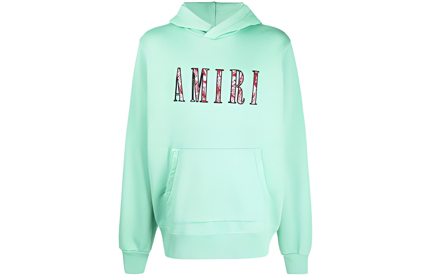 AMIRI FW21  Green Logo Embroidered Hoodie. MJGH014-350