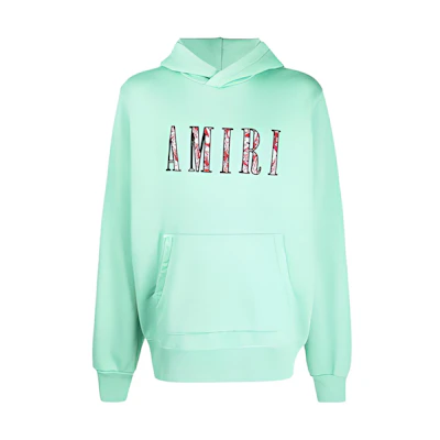 AMIRI FW21 Green Logo Embroidered Hoodie. MJGH014-350