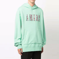Shop AMIRI FW21 綠色刺繡Logo連帽衫。 MJGH014-350