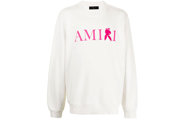 Order AMIRI FW21 白色logo印花寬鬆版圓領衛衣 MJGC011-131