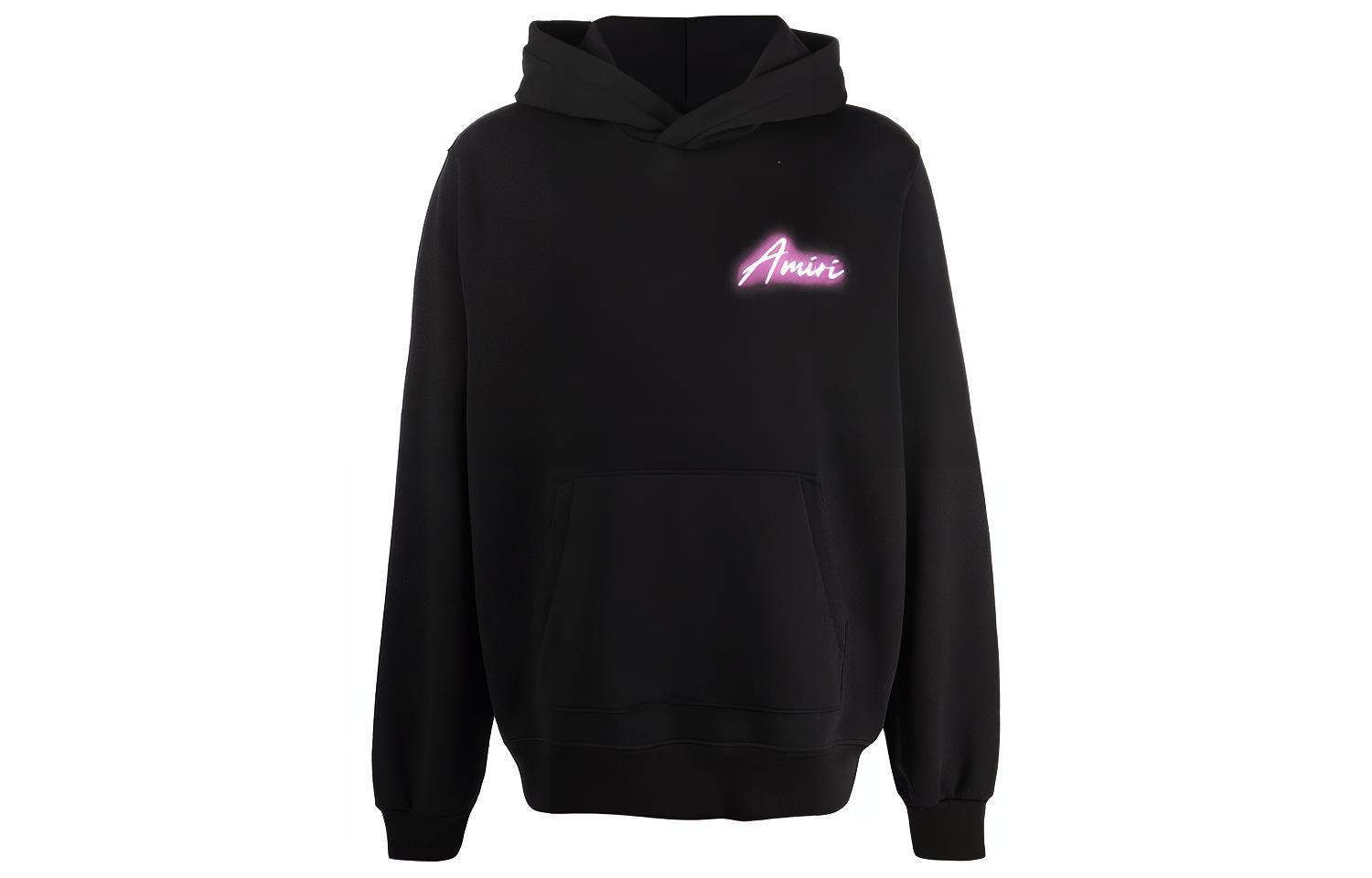 AMIRI FW21 Black Logo Hoodie Pullover Long Sleeve Sweatshirt MJGH082-001