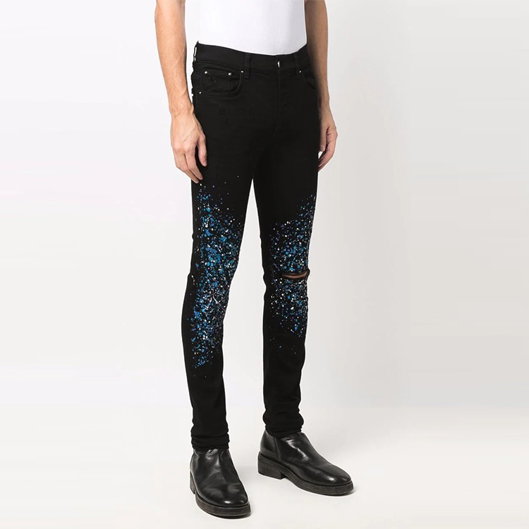 Purchase AMIRI 2021秋冬男士黑色喷漆设计牛仔裤. MDS114-018